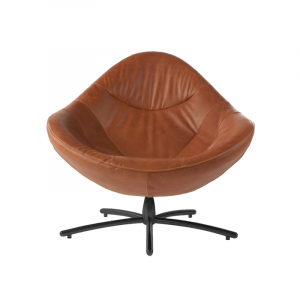 Label Hidde drehsessel leder Wasserbüffel Cognac 