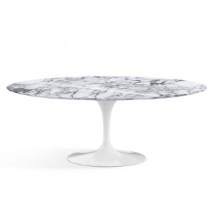 Knoll Saarinen Esstisch oval Arabescato Glanz 