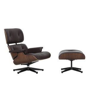 Vitra Lounge Chair & Ottoman dunkles Nussbaumholz/Chocolate 