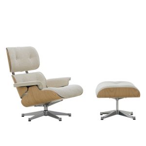 Vitra Lounge Chair & Ottoman natural Kastanienholz Cream/pearl 