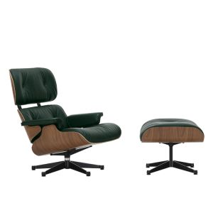 Vitra Lounge Chair & Ottoman natural Nussbaumholz/Jade 