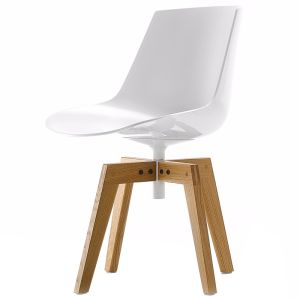 MDF Italia Flow Chair Stuhl Weiß Eiche Natur 